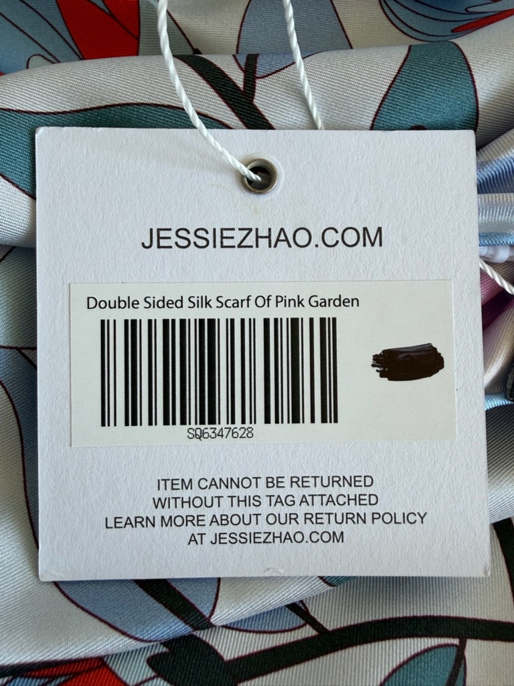 RESERVED JESSIE ZHAO NEW YORK Scarf Mulberry Silk Pink Garden Floral Luxury Gift - Picture 8 of 16